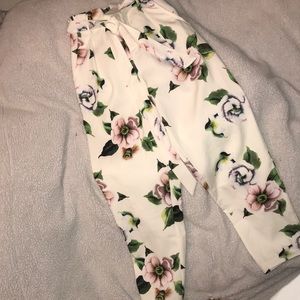 High waisted floral pants